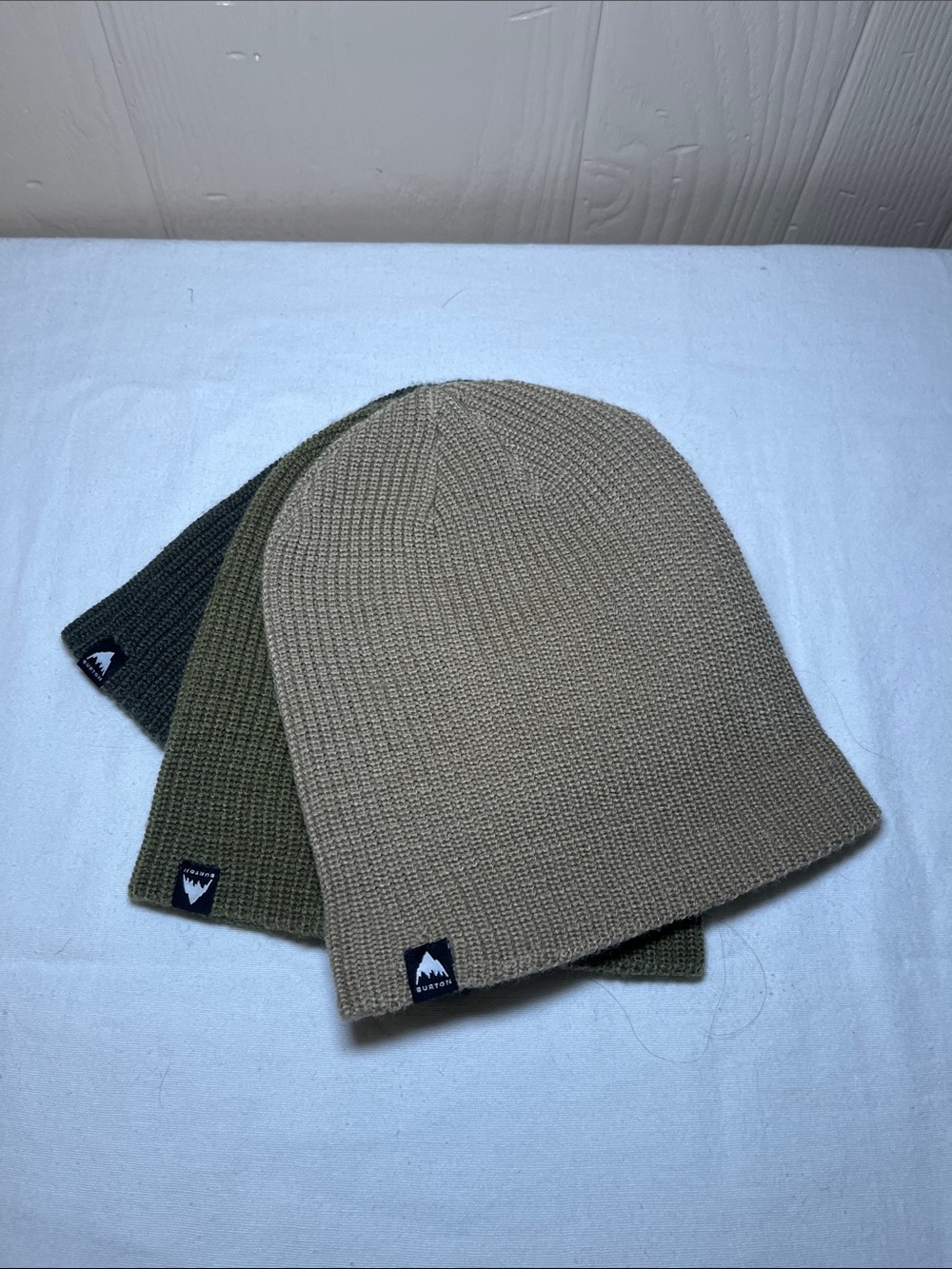 Burton Knit Beanie Trio - Tan, Olive, Dark Green